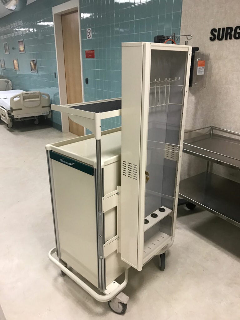 Medical carts on wheels with drawers