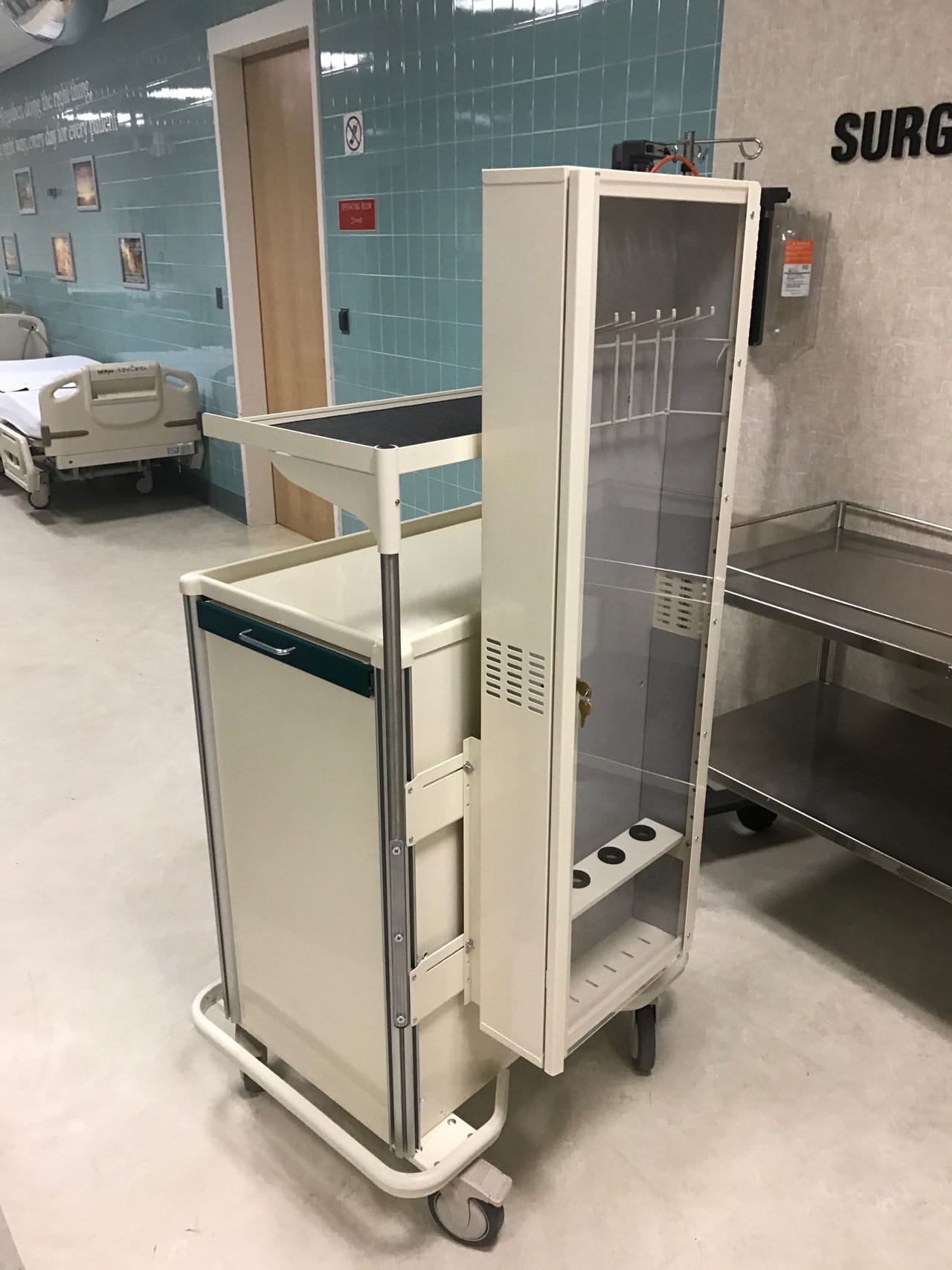 Hospital Transport Cart with Bins